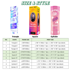 จอแสดงผลโฆษณาแบบพกพาขนาด 8 ฟุต ผ้าตึงแบบเสา 4 ด้าน พิมพ์ลายผ้าตามสั่ง - Product Image 3