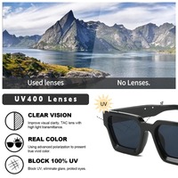 Lunettes de soleil 2025 – Fabricants de lunettes de luxe personnalisées haut de gamme pour femmes – Lunettes de soleil carrées noires de marque pour hommes