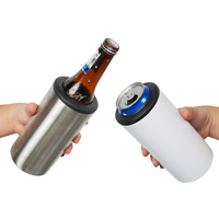 Refroidisseur de canettes en acier inoxydable 4 en 1, porte-boissons, maintien au froid pendant 12 heures, refroidisseur avec ouvre-bouteille