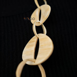 Collar Unisex de Cuerno de Búfalo Natural Personalizado, 6 Eslabones Principales, Cadena de Eslabones Geométricos de Moda, Joyería, Regalo, Accesorios - Product Image 5