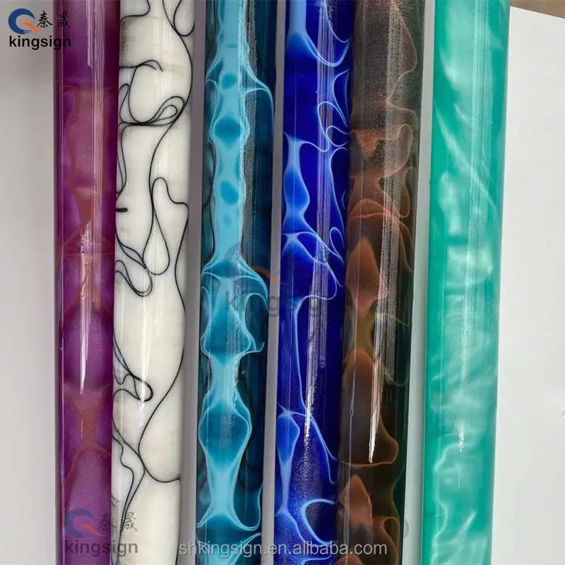Tiges en acrylique avec motif de cymyking, accessoire pour canettes et bâtons de marche, couleurs opaque solides, 18mm, 19mm, 20mm de diamètre