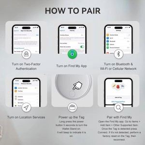 Dispositif de suivi personnalisé blanc et noir pour iOS et Android, traceur anti-perte pour animaux de compagnie, mini traceur <span class=keywords><strong>GPS</strong></span> de positionnement global pour chiens et chats - Product Image 4