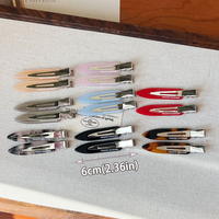 Pinces à cheveux en acétate sans pli, style coréen, simples et polyvalentes, pour franges latérales en forme de goutte d'eau, cheveux courts et coiffures skateboard