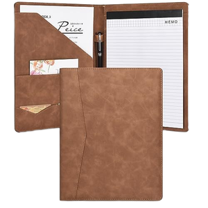 Unisex in pelle Padfolio curriculum Portfolio cartella formato lettere Legal Document <span class=keywords><strong>Organizer</strong></span> con porta biglietti da visita e blocco per scrivere - Product Image 1