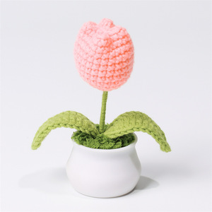 Pianta di Fragole all'Uncinetto Fatta <span class=keywords><strong>a</strong></span> Mano, Bouquet di Girasoli in Lana Artificiale Lavorata <span class=keywords><strong>a</strong></span> Maglia, Decorazione per la Casa, Regalo di Laurea e Natale - Product Image 6