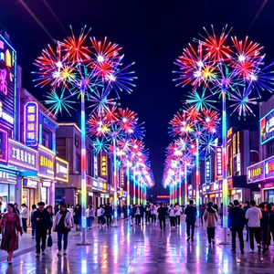 Luces de árbol de Navidad con efecto de fuegos artificiales de destello lento y transiciones LED en capas para una iluminación nocturna elegante - Product Image 1