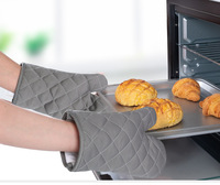 Sarung tangan silikon katun Plus panjang plus sarung tangan oven microwave dapur sarung tangan memanggang silikon terisolasi