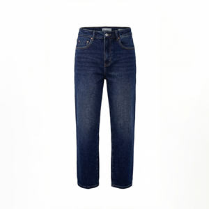 <span class=keywords><strong>Jean</strong></span> tendance <span class=keywords><strong>taille</strong></span> <span class=keywords><strong>haute</strong></span> coupe droite pour femme, bleu foncé, coupe ample, pantalon en denim décontracté pour le bureau, jambe large, grande <span class=keywords><strong>taille</strong></span> - Product Image 1