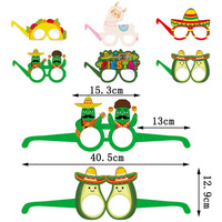 Nouvelles décorations de fête mexicaines, accessoires photo amusants, lunettes en acier inoxydable, imprimé dessin animé, lunettes Piata style carnaval