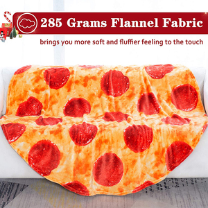 Manta de lana de franela de Tortilla, manta gigante de doble cara para Pizza, manta de comida para regalo - Product Image 5