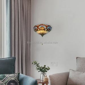 Lámpara de Pared LED de 1 Luz Estilo Tiffany con Pantalla de Vidrio Tintado Vintage, Moderna, para Cabecera, Pasillo, con Haz de Luz de 360° - Product Image 6