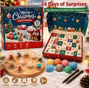 Calendario de Adviento de Navidad, kit de excavación de gemas de 24 días, juego educativo de excavación de minerales para niños, regalo sorpresa navideño para niños - Product Image 5