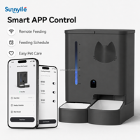 Distributeur automatique intelligent programmable pour animaux de compagnie avec caméra WiFi double bande, veilleuse et double alimentation OEM ODM