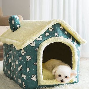 Casa de gato plegable para interior e invierno, tienda de casa para mascotas cálida y acogedora, cojín nido para <span class=keywords><strong>Chihuahua</strong></span>, cesta de productos para mascotas extraíbles - Product Image 3