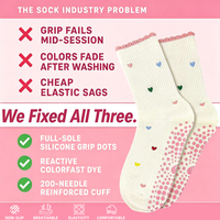 Chaussettes de yoga en coton pour femmes avec logo, antidérapantes, pour le sport, vente en gros, chaussettes de Pilates imprimées personnalisées