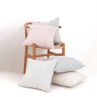 INS Style minimaliste canapé coton lin jeter taie d'oreiller décoration de la maison 45x45CM rayure canapé housses de coussin
