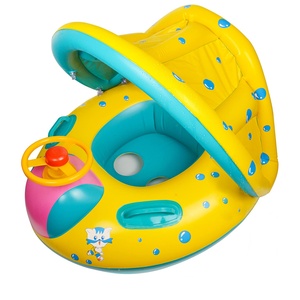 Flotador Inflable para Piscina de Bebés con Toldo Protector Solar Extraíble, Equipo de Juego Acuático para Niños Pequeños con Bomba Manual y Asa de Seguridad - Product Image 2