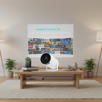 Mini projecteur Topleo Hy300 Pro 4K à courte focale, portable, Android 11, lampe LED intelligente, home cinéma, WiFi6 5.0 intégré, 150 ANSI