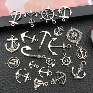 Accessoires de bijoux DIY, matériel artisanal, bracelet rétro avec pendentif ancre et gouvernail, commerce extérieur transfrontalier, vente chaude, système marin - Product Image 2