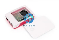 Carcasa Original para Raspberry Pi 5ª Generación Pi5, Color Rojo y Blanco, con Ventilador de Velocidad Ajustable