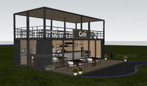 Café mobile préfabriqué de 30 pieds pour stade, restaurant conteneur à double étage, café - Product Image 2
