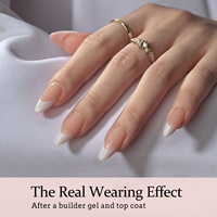 XCOATTIPS Faux Ongles en Gel Souple, Forme Amande Moyenne, French Manucure, Qualité Salon, Nude, à Presser, Vente en Gros