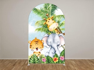<span class=keywords><strong>Jungle</strong></span> sauvage forêt Chiara arqué extensible photographie mur fond Safari animaux baptême arc toile de fond couvre - Product Image 3