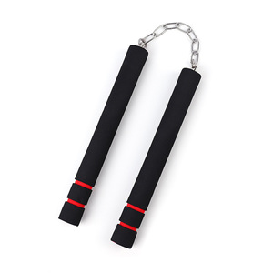 Nunchakus arti marziali wushu pratica equi schiuma di sicurezza Nunchakus spugna doppio manganello con catena in acciaio inox - Product Image 4