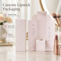 Boîte en papier personnalisée pour rouge à lèvres, boîte cosmétique pliante de luxe avec insert, logo personnalisé imprimé, emballage cadeau pour rouge à lèvres