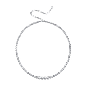 Collar de Tenis de Plata de Ley 925 al por Mayor para Mujer, Joyería con Piedras Preciosas de Moissanita con Certificación VVS D, Alternativas de Diamantes VS - Product Image 1