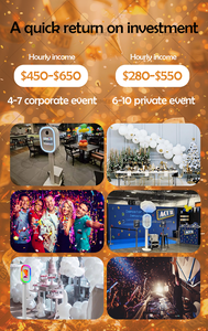 상업용 행사를 위한 모던 스타일 전문가용 포토부스, 타원형 LED 조명, 아이패드 및 DSLR 호환 즉석 사진 부스 기계 - Product Image 6