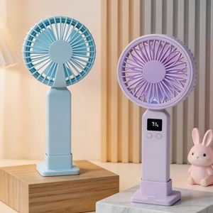 LingPan Portable Fan With Digital Display 5W DC Motor Handheld <b>Battery</b> <b>Operated</b> With Light Desk Stand Summer Cooling - Product Image 2
