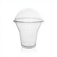 Gobelets à dessert élégants Kingstar 8oz en PET transparent avec couvercles hauts pour parfaits, gelato et puddings