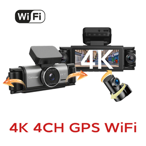 Caméra de voiture 4K, 4 canaux, 360 degrés, caméra embarquée WiFi GPS, caméra de tableau de bord 4K avant et arrière, caméra de voiture 4K avant et arrière GPS - Product Image 1