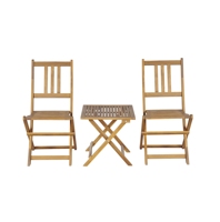 Ensemble bistrot 3 pièces en rotin résistant aux intempéries, 2 chaises et 1 table carrée pour salon, hôtel, villa confortable, patio, jardin