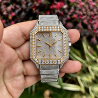 Montre mécanique de haute qualité sertie de moissanite, 40 mm, lunette sertie de diamants, résistante à l'eau, verre saphir, montre de plongée sportive pour homme