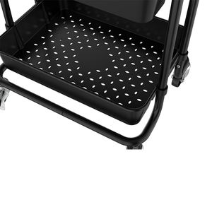 बहु प्रयोजन 3 स्तरीय प्लास्टिक संगठन उपयोगिता ट्रॉली 3 शेल्फ उपयोगिता गाड़ी मोबाइल भंडारण रैक किसी भी कमरे के लिए गाड़ी - Product Image 3