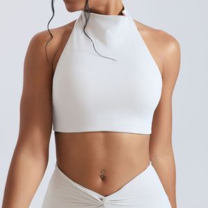 Débardeur de <span class=keywords><strong>yoga</strong></span> sans couture à col montant et épaule unique pour femme, avec coussinets de poitrine, soutien-gorge de sport décontracté à maintien moyen et coupe ajustée - Product Image 3