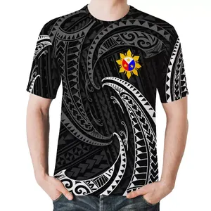 The Philippines Summer Plumeria O Neck T Shirts Polynesian Tribal best selling Mens white-black trendy T Shirt Factory Price