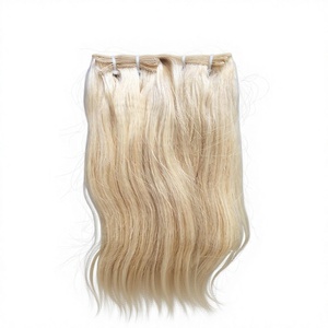Extensions de cheveux humains blonds 100 % vierges Remy naturels non traités à clipser, vente en gros de l'usine indienne Nandee House - Product Image 1