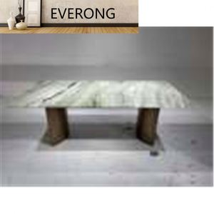 Pieds Table à Manger en Métal Or 120 Cm 140 Cm 160 Cm Long Dessus en Marbre Blanc Fer 2021 Moderne Herme Gris Marbre Pierre Exotique Grand EVa - Product Image 4