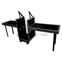 Flight case de transport 10U pour 10 amplificateurs, avec dessus incliné, pour table de mixage DJ, avec roues