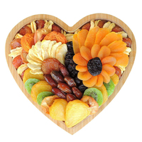 Groothandel Hartvormige Bamboe Schaal Antipasto Charcuterie Bord Noten Snacks Gedroogd Fruit Eten Serveerschaal voor de Keuken