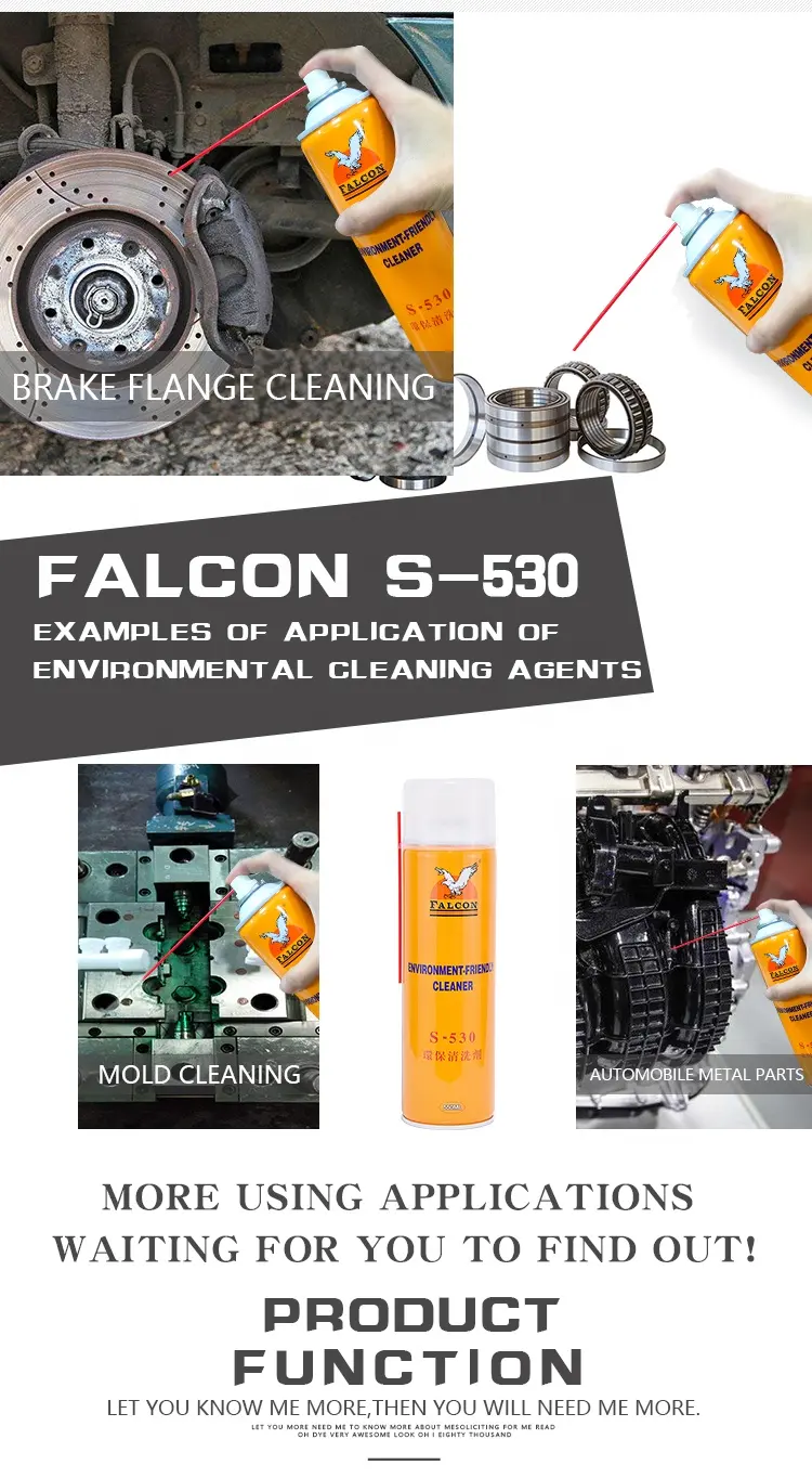 Cleaner Plastic Reinigingsmiddel Falcon S-530 Industriële Reiniger Stain Remover Residu Schoon Rem Schoon 550Ml