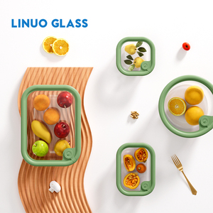Linuo sinh thái thân thiện tươi giữ lò vi sóng an toàn rõ ràng cao Borosilicate thủy tinh thực phẩm bữa ăn Prep ăn trưa <span class=keywords><strong>container</strong></span> Box Set với Vent - Product Image 3