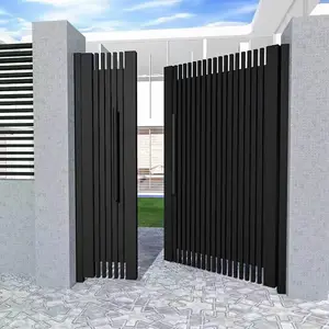 Conception de porte principale décorative moderne, portes combinées en aluminium à Double bascule automatique personnalisée