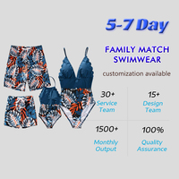 Ensemble de maillots de bain assortis pour la famille, col en V, à volants, imprimé feuilles tropicales, maillots de bain de plage pour la famille