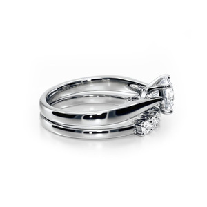 ชุดแหวนแต่งงานเพชรเจ็ดเม็ดแบบคลาสสิก SGARIT Custom Classic Solitaire แหวนเพชรแล็บโกรว์ 18K ทองคำ 2 กะรัต VS D พร้อมใบรับรอง IGI สำหรับการหมั้น - Product Image 5
