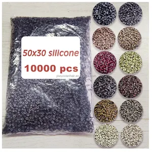 50 30 micro nano rings micro beads for i tip hair extensions hair micro beads for extensions 10000pcs per bag