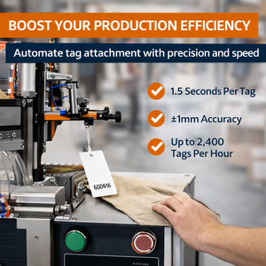 Máquina automática de etiquetas colgantes con alfileres de bucle, ecológica, color plateado, modelo Bos-168, para prendas de vestir, juguetes y ropa. - Product Image 1